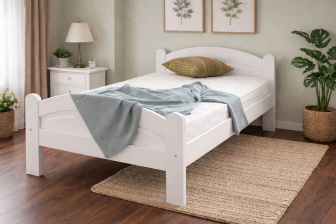 Postel z masivu borovice Bella 90x200 cm - BÍLÁ + rošt ZDARMA