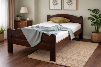 Postel z masivu borovice Bella 90x200 cm - OŘECH + rošt ZDARMA