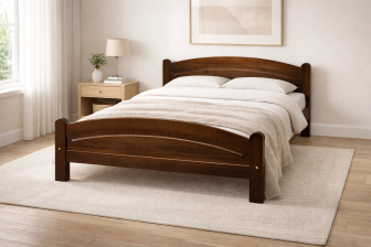 Postel z masivu borovice Bella 160x200 cm - OŘECH + rošt ZDARMA