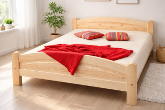 Postel z masivu borovice Bella 160x200 cm - PŘÍRODNÍ + rošt ZDARMA