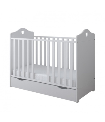 Postieľka 120/60 cm Beáta - biela - 2v1 so šuplíkom