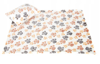 Deka + polštářek L  - béžová / packy