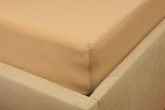 Jersey prestieradlo LUX s gumkou 120/200 cm - béžová