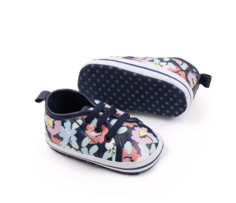 Capáčky 6-12 měsíců - BHX3075-1 / tmavě modrá s květy