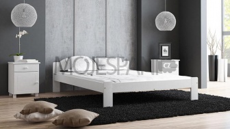 Postel Cecilie Bílá 120 x 200 cm + rošt masiv borovice