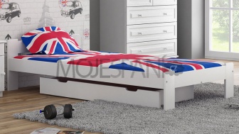 Postel Cecilie Bílá 90 x 200 cm + rošt masiv borovice