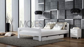 Postel Klaudie Bílá 160 x 200 cm + rošt masiv borovice