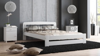 Postel Lída Bílá 160 x 200 cm + rošt masiv borovice