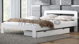 Postel Sarah Bílá 120 x 200 cm + rošt masiv borovice