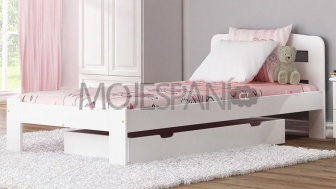 Postel Sarah Bílá 90 x 200 cm + rošt masiv borovice