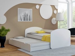 Milano výsuv 180x90 cm s rošty a matracemi - bílá