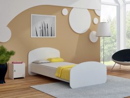 Postel Junior 180x90 cm s roštem a matrací - bílá