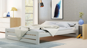 Postel Marek 140/200 cm - bílá - masiv smrk 3,5 cm