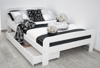 Postel Bohdana 140 x 200 cm bílá masiv borovice + rošt ZDARMA