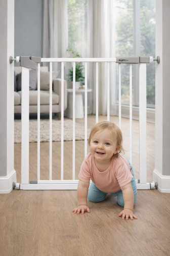 Zábrana Pupyhou 63-70 cm - dvere/schody - biela