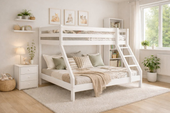 Postel Denis bílá + matrace Optimal Comfort 12 cm + rošty ZDARMA