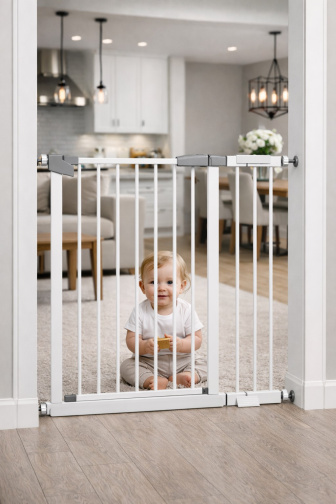 Zábrana Pupyhou 90-97 cm - dvere/schody - biela