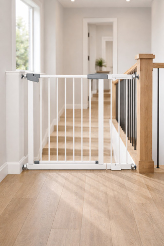 Zábrana Pupyhou 132-139 cm - dvere/schody - biela
