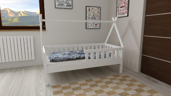 Postel z masivu Pavlík 80/160 + rošt ZDARMA - bílá