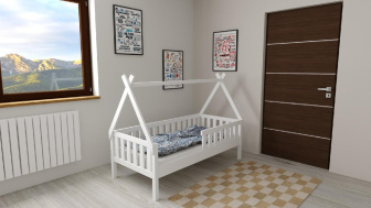 Postel z masivu Pavlík 80/160 + rošt ZDARMA - bílá