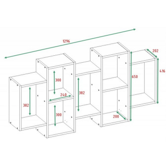 Police závěsná Helios - dub sonoma