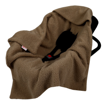 Zavinovacia deka do autosedačky - hnedá