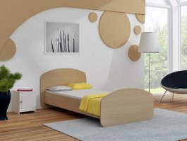 Postel Junior 180x90 cm s roštem a matrací - buk