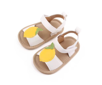 Sandálky 0-6 měsíců - D2611-2 / bílá s citrónkem
