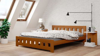 Postel Mirek 180/200 cm - dub - masiv smrk 3,5 cm
