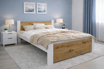 Postel Irma 180x200 cm Dub Artisan/ bílá + rošt ZDARMA