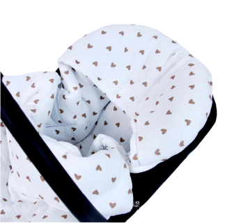 Ľahký fusak z mušelínovej bavlny - hnedé srdce