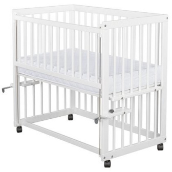 Postýlka Darina přístavní + matrace 90/50 cm - bílá