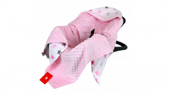 Zavinovacia deka do autosedačky růžová - hviezdičky