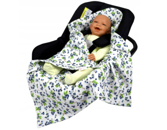 Mušelínová deka do autosedačky 80x80 cm - borůvky