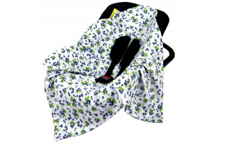 Mušelínová deka do autosedačky 80x80 cm - borůvky