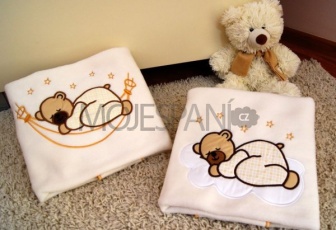 Dětská deka s výšivkou béžová