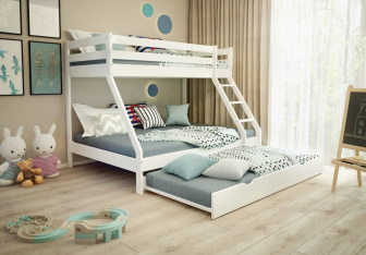 Posteľ Denis biela + matrace Optimal Comfort + rošty ZADARMO
