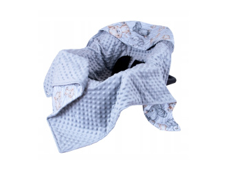 Deka do autosedačky minky - safari / zebra + sivá