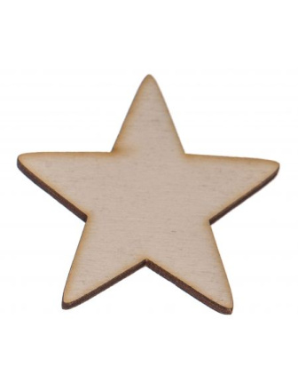 Dřevěná dekorace HVĚZDIČKA 1ks - 5x5 cm