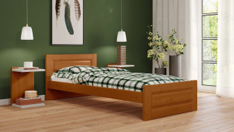 Postel Naďa 90/200 cm - dub - masiv smrk 3,5 cm