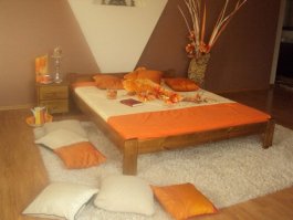 Postel Anetka dub 120x200 + zdravotní matrace Medical T25 + rošt