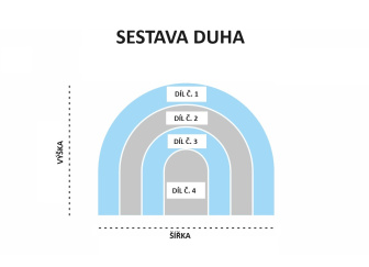 Dětské čalouněné čelo Duha 80x90 cm - barevné kombinace