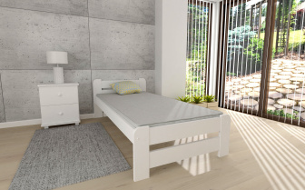 Postel masiv Union - BÍLÁ 80 x 200 cm + rošt ZDARMA