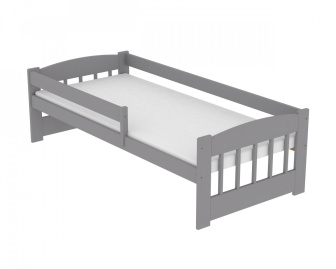 Postel Edík z masivu borovice 180x80 cm - ŠEDÁ + rošt ZDARMA