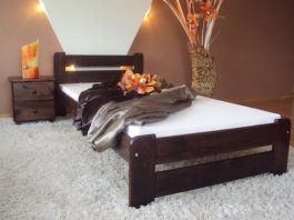 Postel masiv Union ořech 80 x 200 cm+matrace PUR T-25+rošt