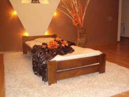 Postel Evropa 90 x 200 cm s roštem barva dub