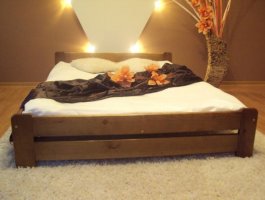 Postel masiv Evropa dub 120 x 200 cm+matrace PUR T-25+rošt