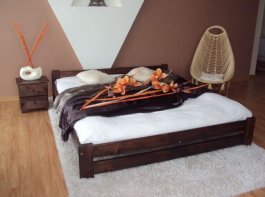 Postel Evropa ořech 160x200 + zdravotní matrace VitalityT25 + rošt