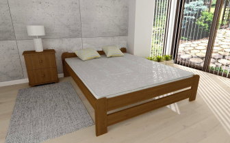 Postel Evropa 120 x 200 cm + rošt ZDARMA - masiv borovice - DUB