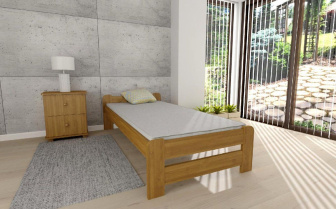 Postel Evropa 80 x 200 cm + rošt ZDARMA - masiv borovice - OLŠE